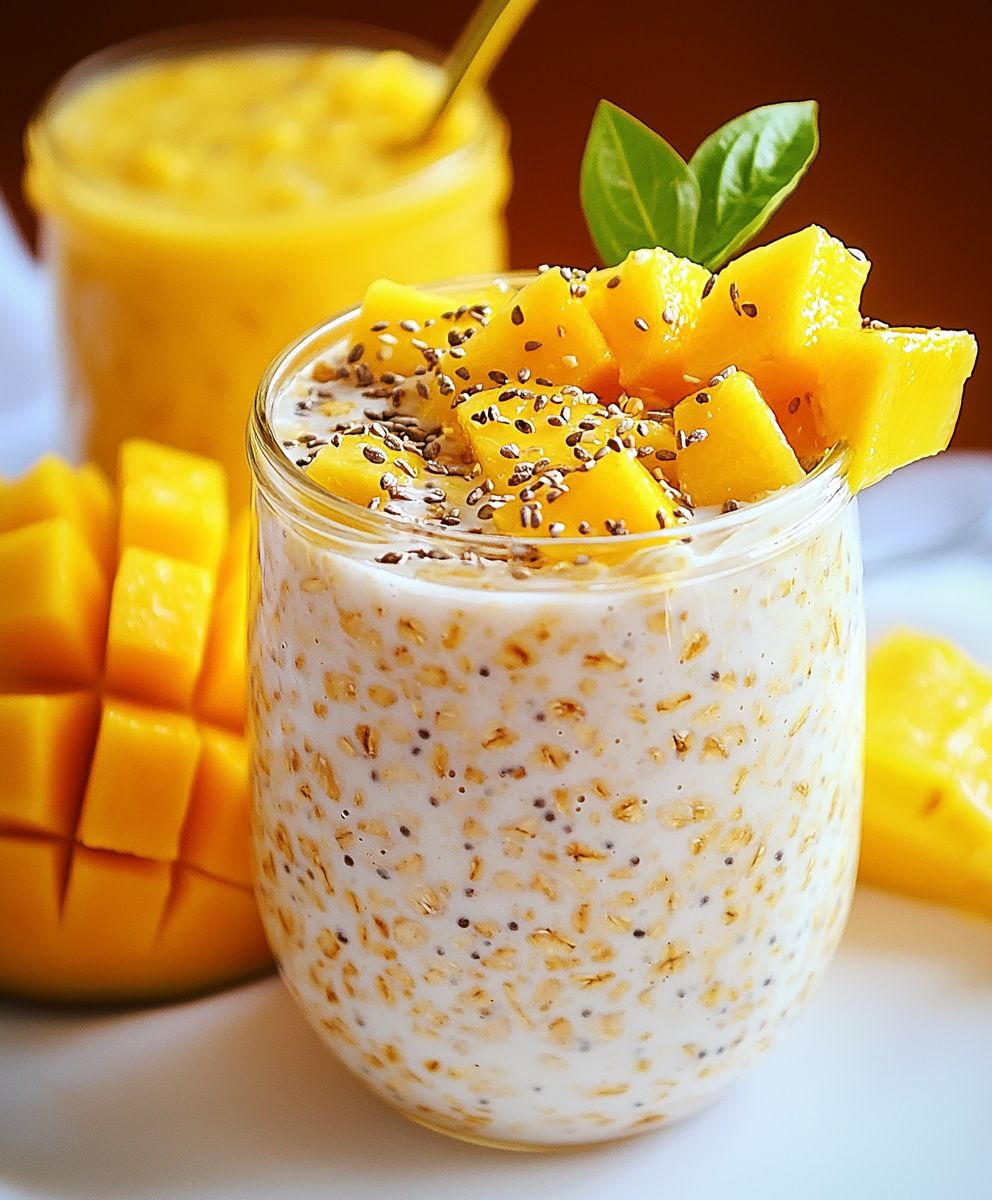 Mango coconut overnight oats