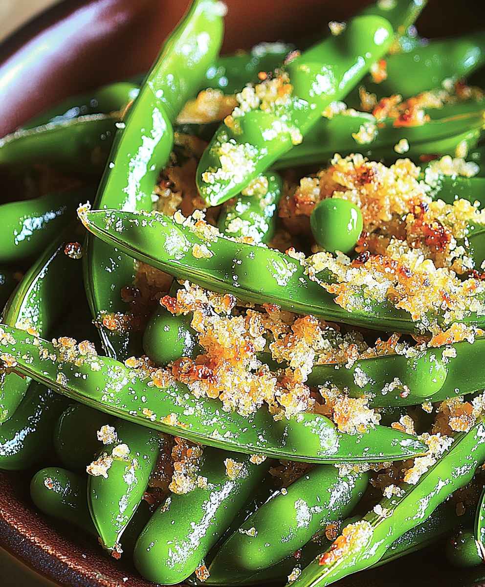 Garlic Parmesan Sugar Snap Peas