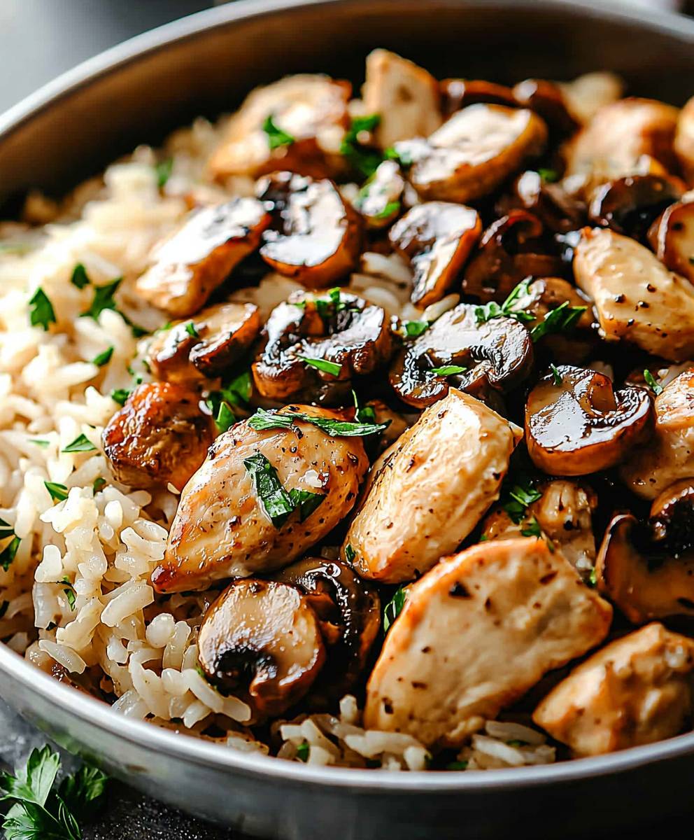 Chicken rice mushrooms