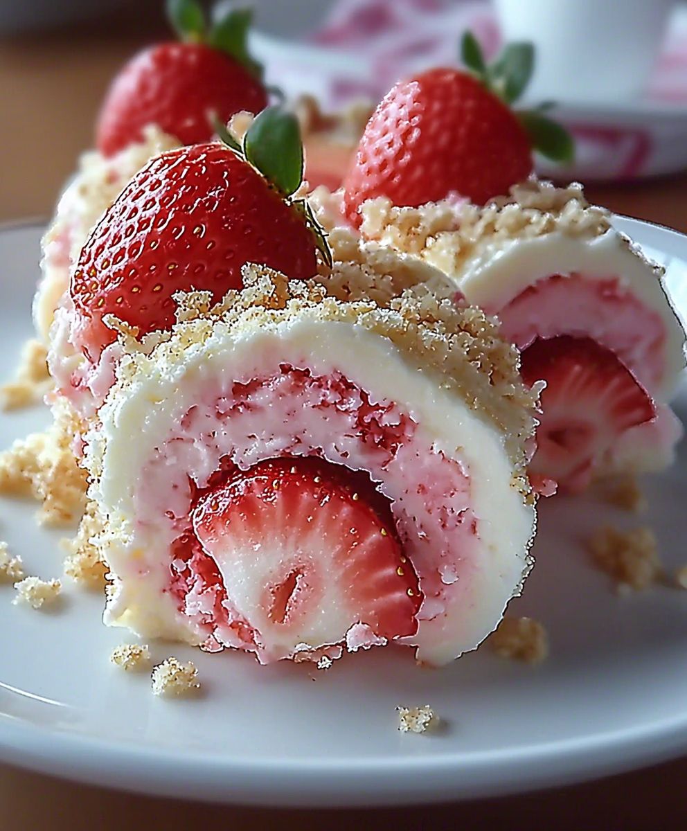 Strawberry Shortcake Cheesecake Rolls