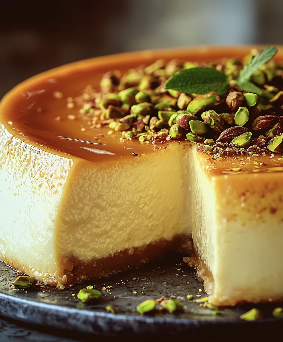 Pistachio flan