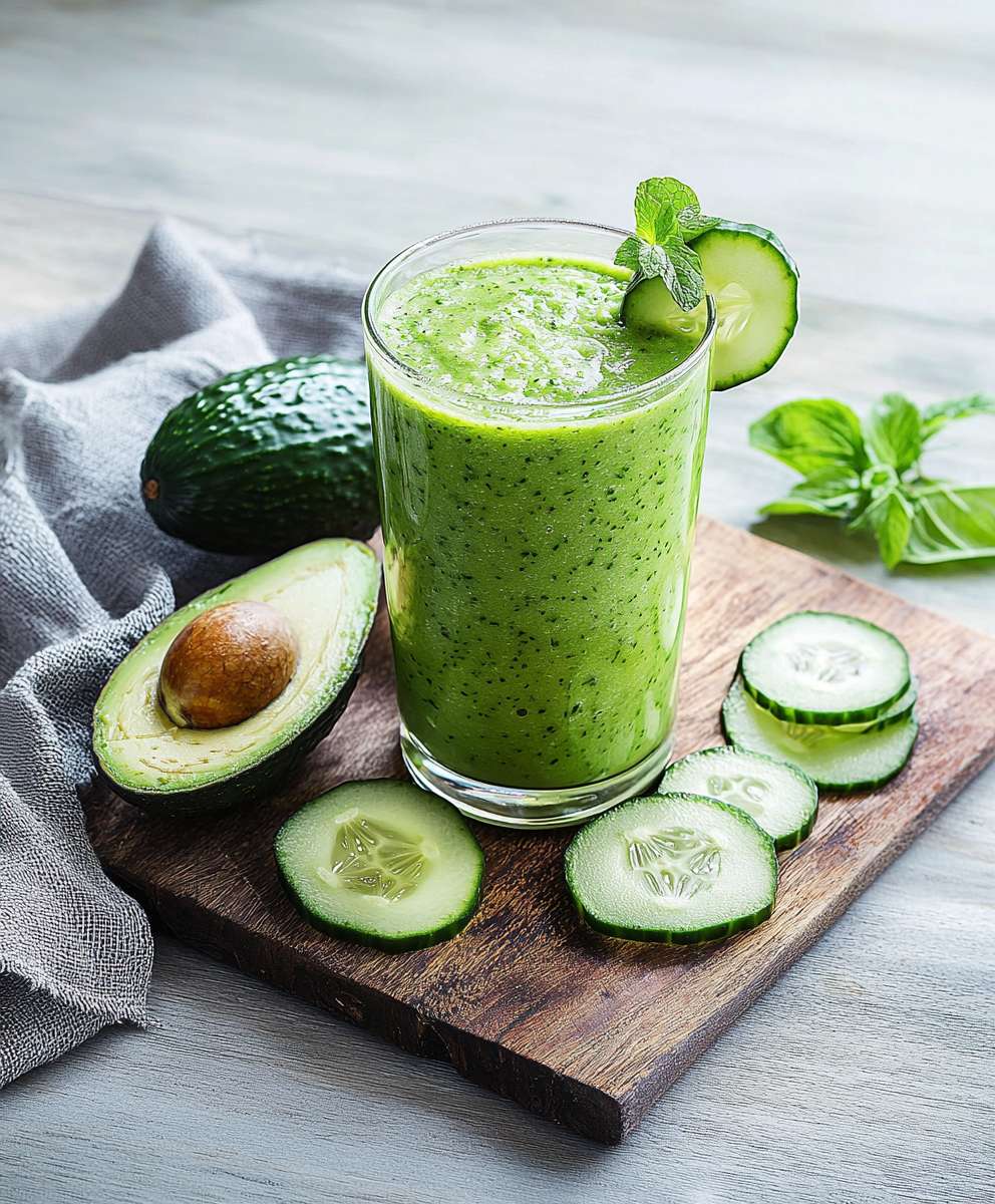 Green smoothie avocado cucumber