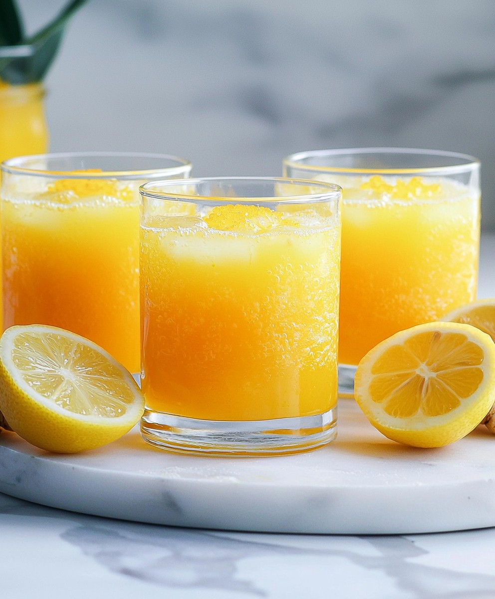 Lemon ginger turmeric shots