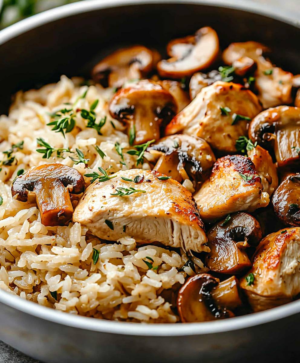 Chicken rice mushrooms