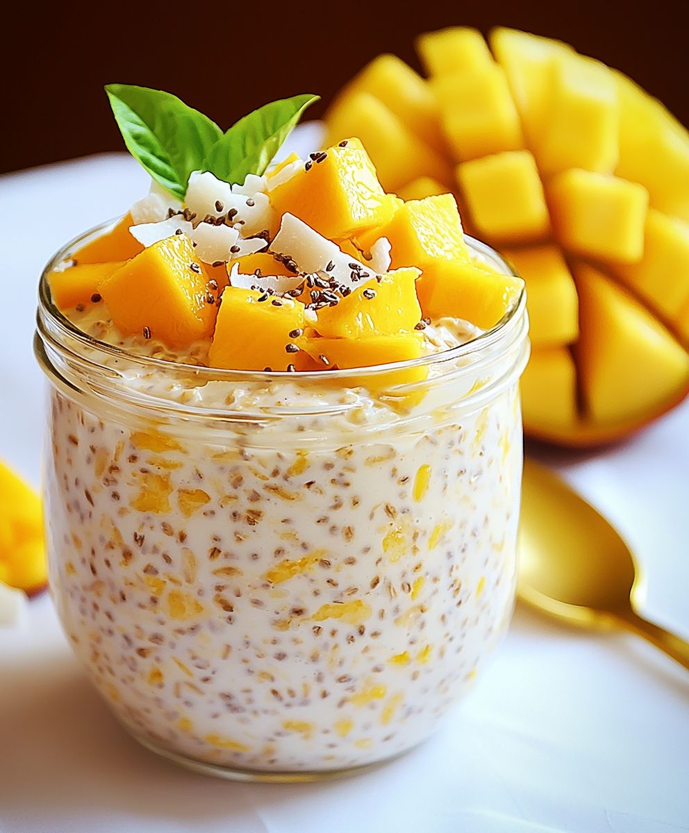Mango coconut overnight oats