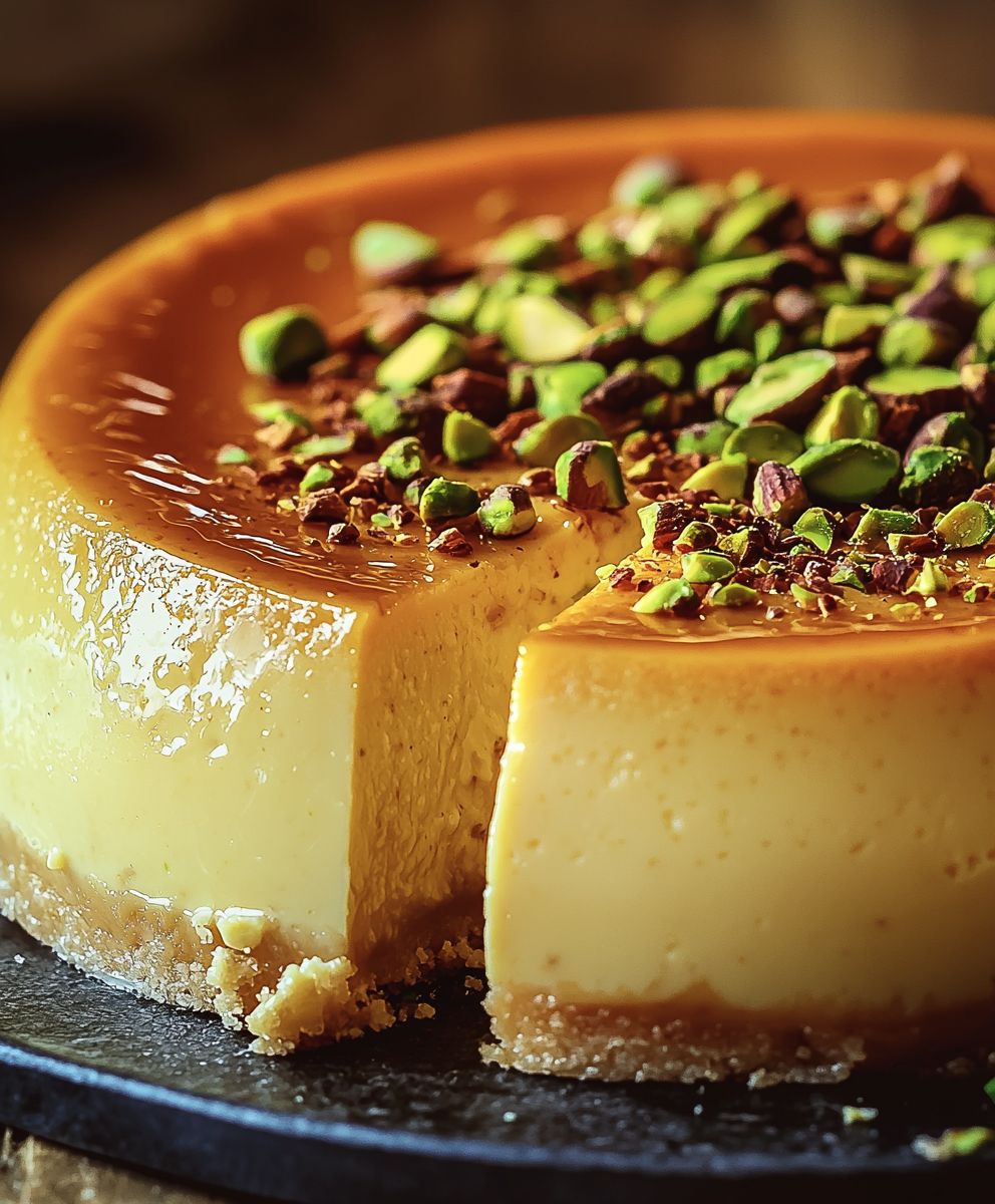Pistachio flan