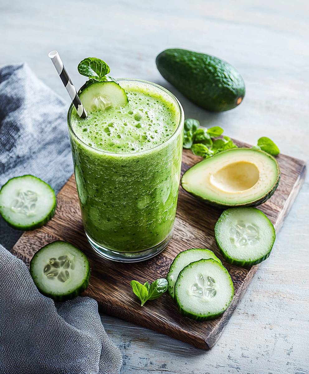 Green smoothie avocado cucumber