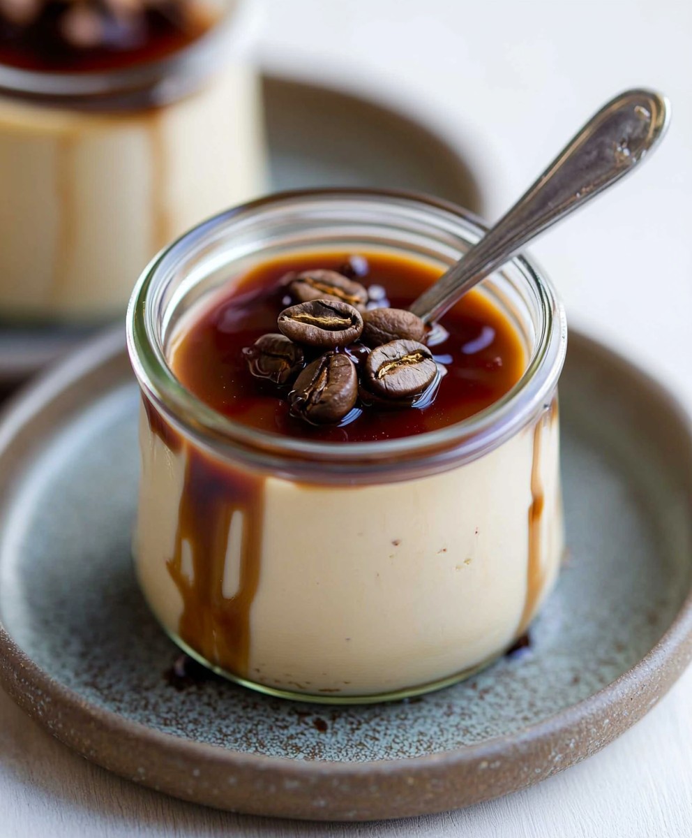 Coffee panna cotta dessert