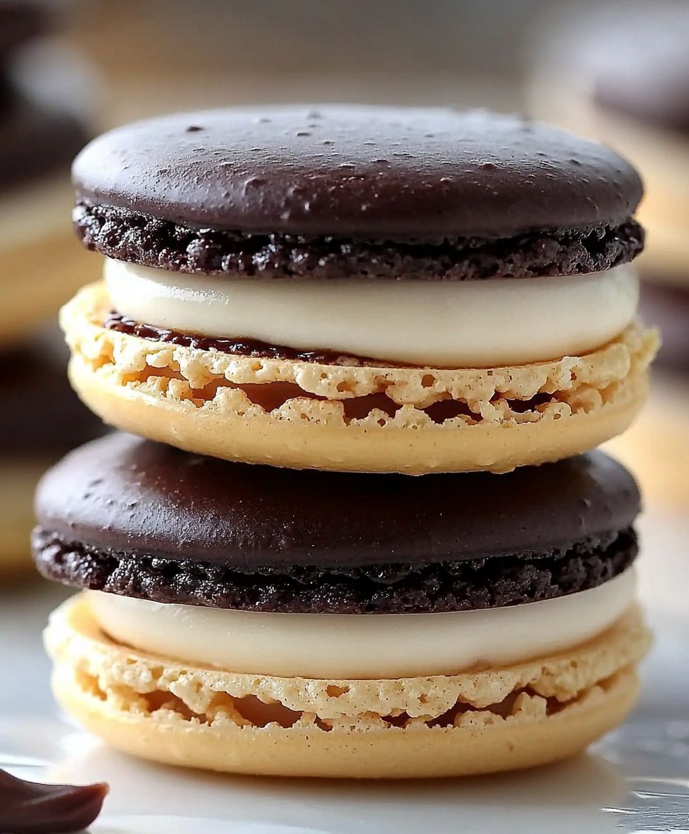 Boston Creme Pie Macarons
