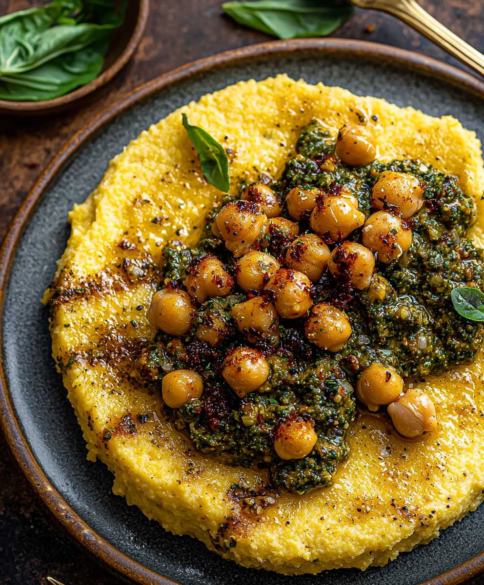 Vegan Cheese Polenta Pesto