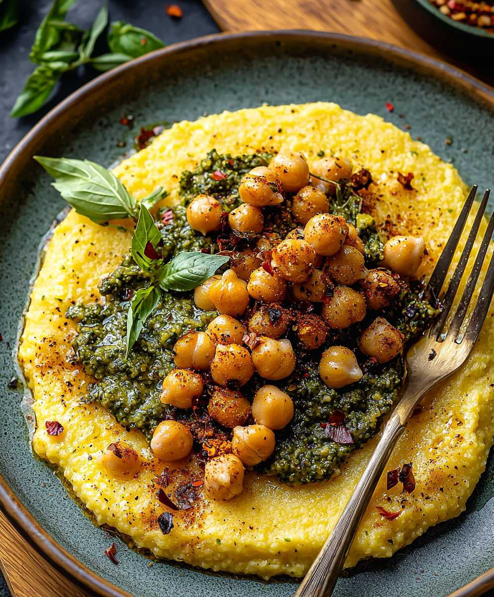 Vegan Cheese Polenta Pesto