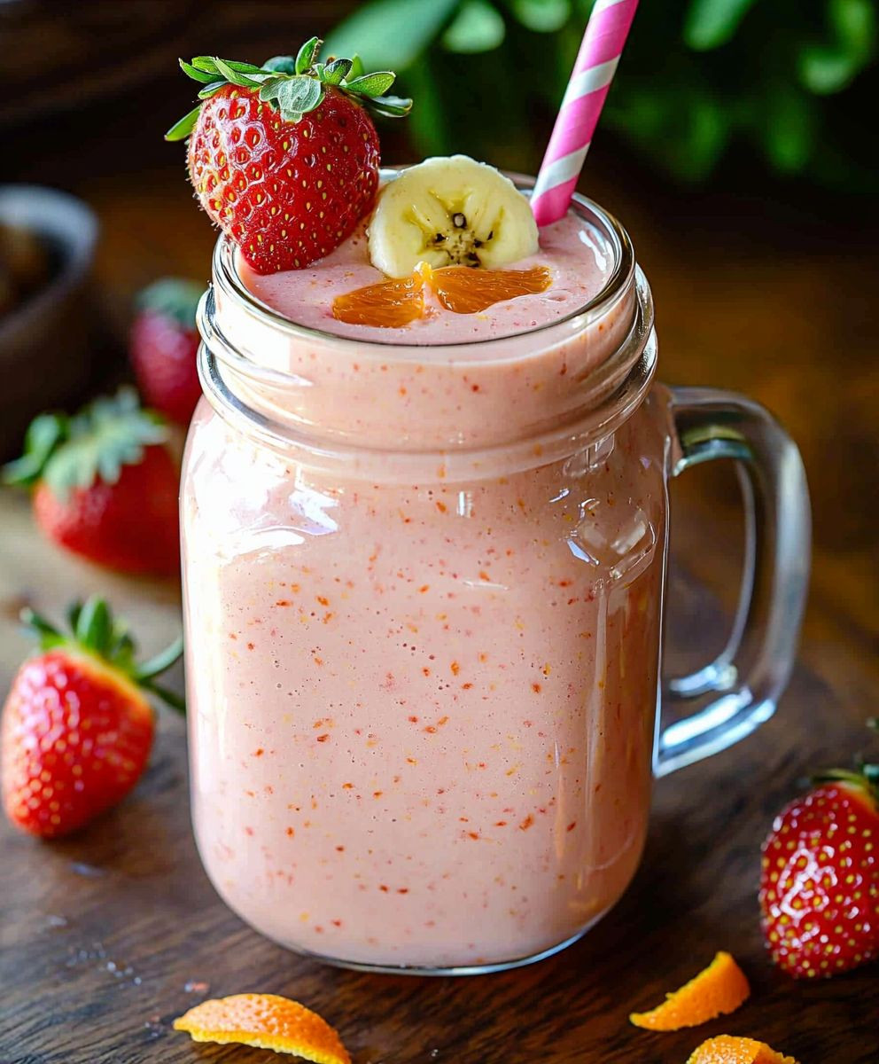 Strawberry banana orange smoothie