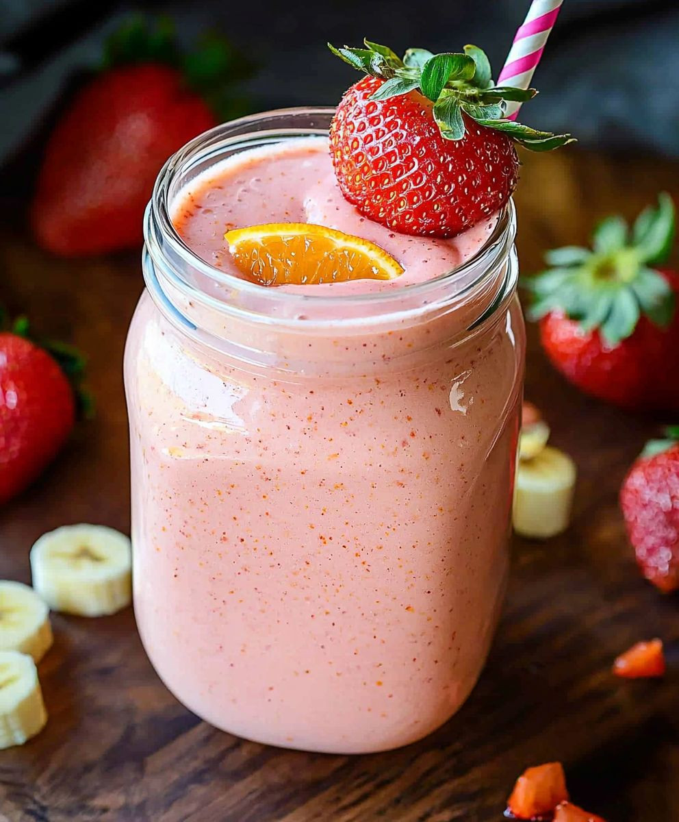 Strawberry banana orange smoothie