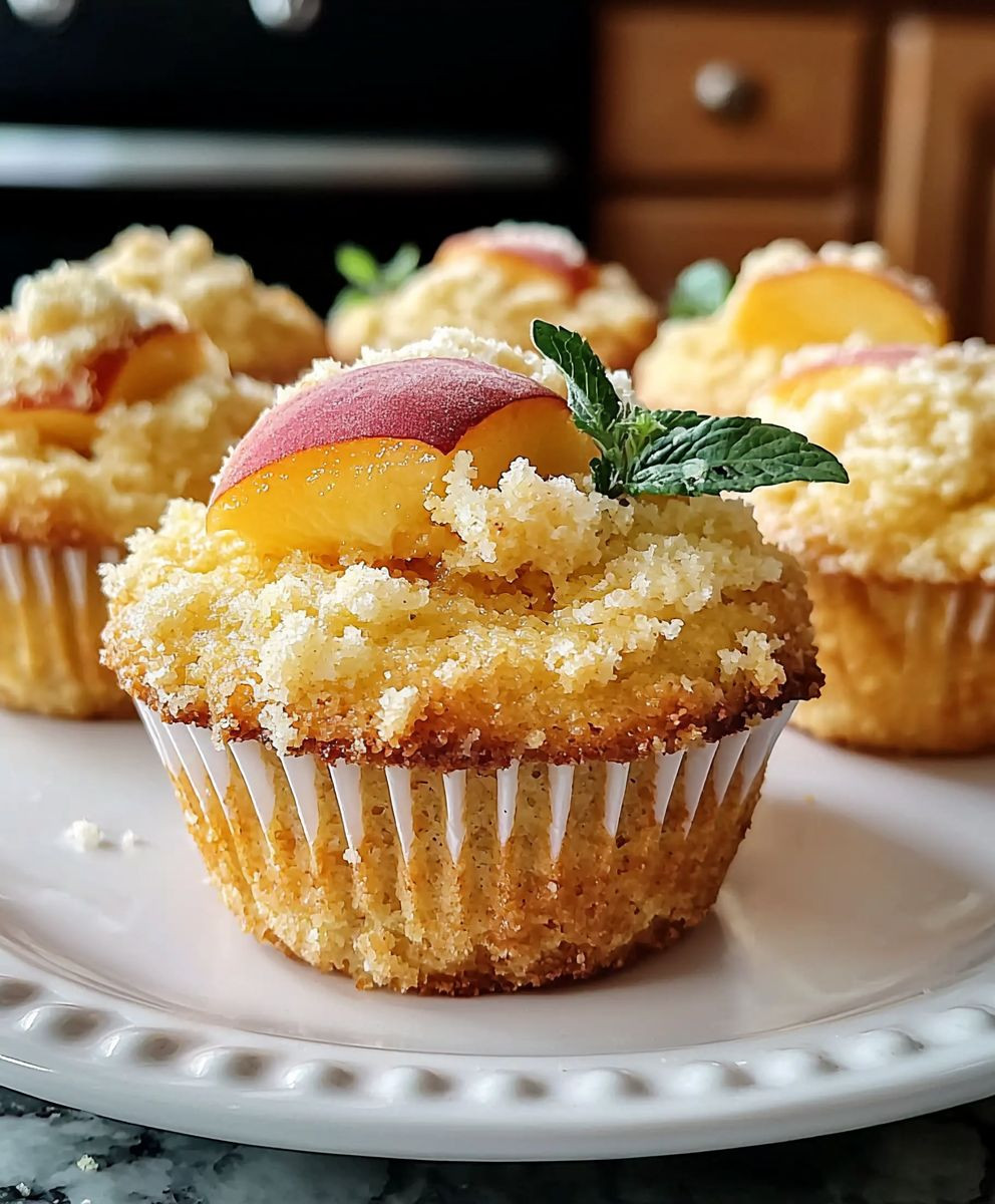Peach Cobbler Muffins