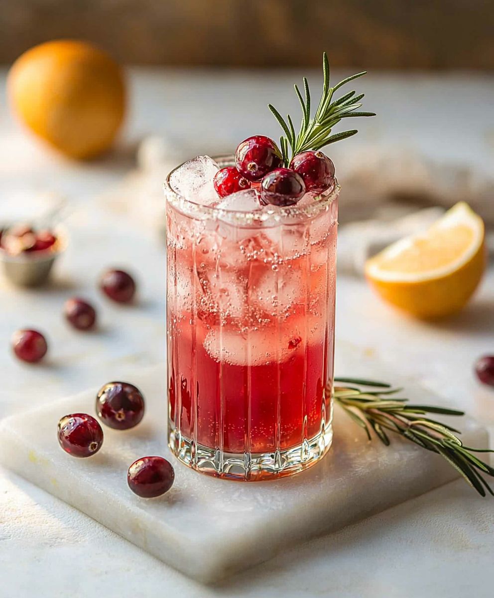 Rosemary Cranberry Mocktail