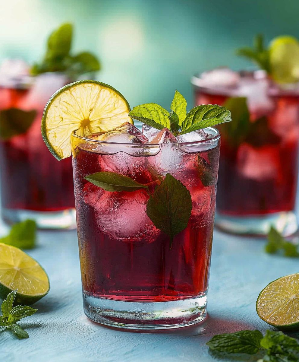 Hibiscus tea mocktail