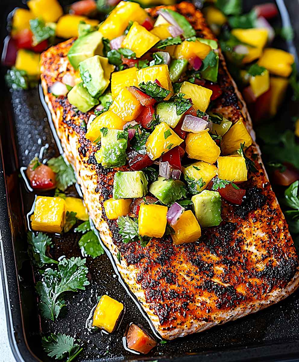 Blackened Salmon Mango Salsa