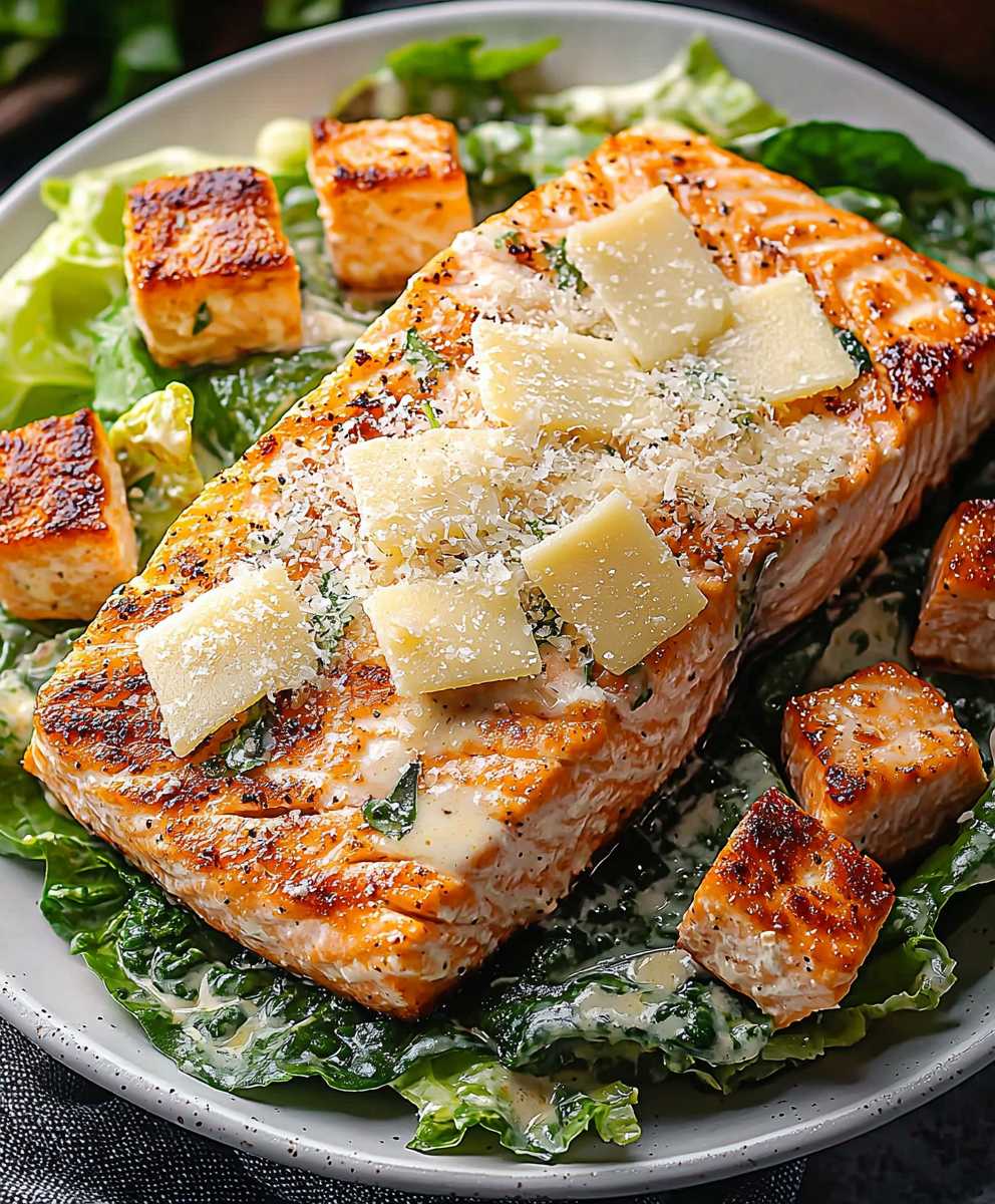 Parmesan Crusted Salmon Salad