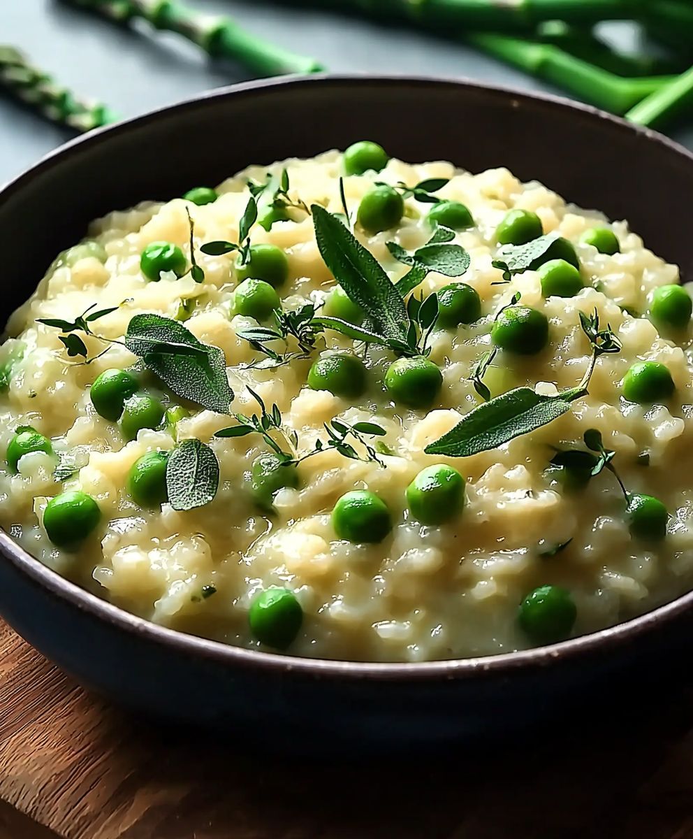 Pea Asparagus Risotto