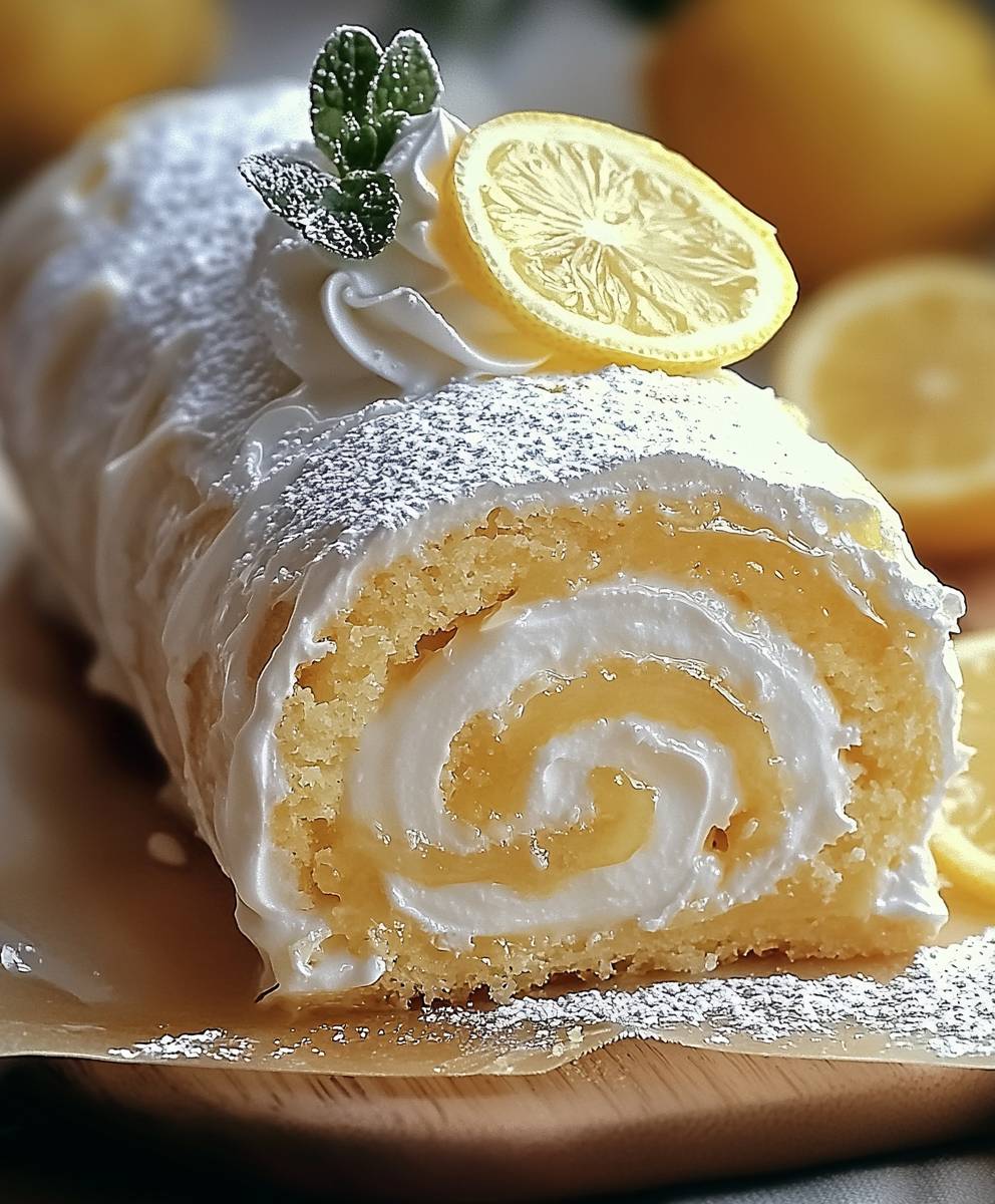 Lemon Cream Roll Cake