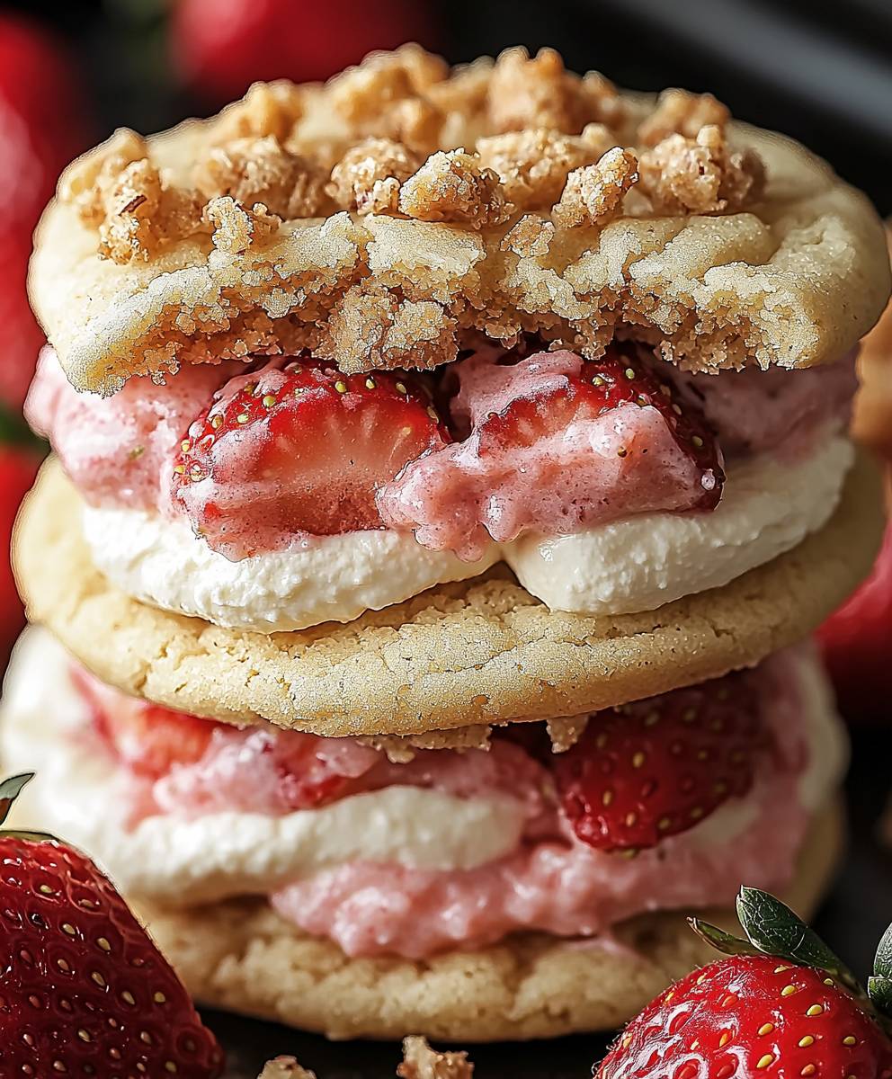Strawberry Crunch Stuffed Cookies