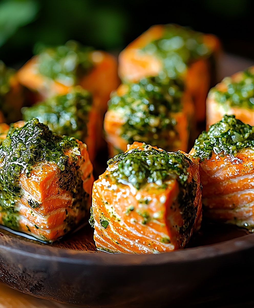 Pesto Salmon Bites
