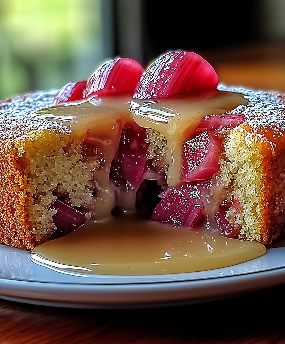 Rhubarb Cake Butter Sauce
