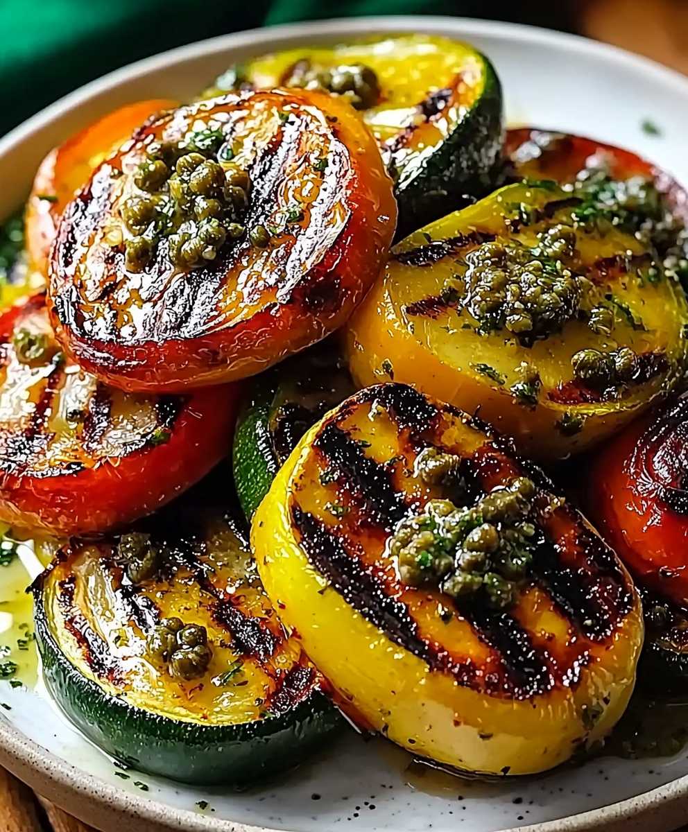 Grilled Veggies Caper Butter