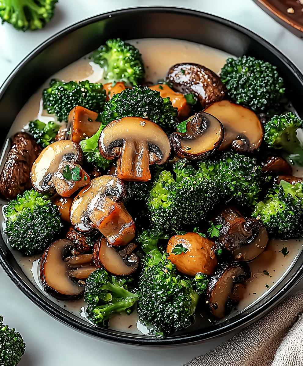 Sauteed Mushrooms Broccoli