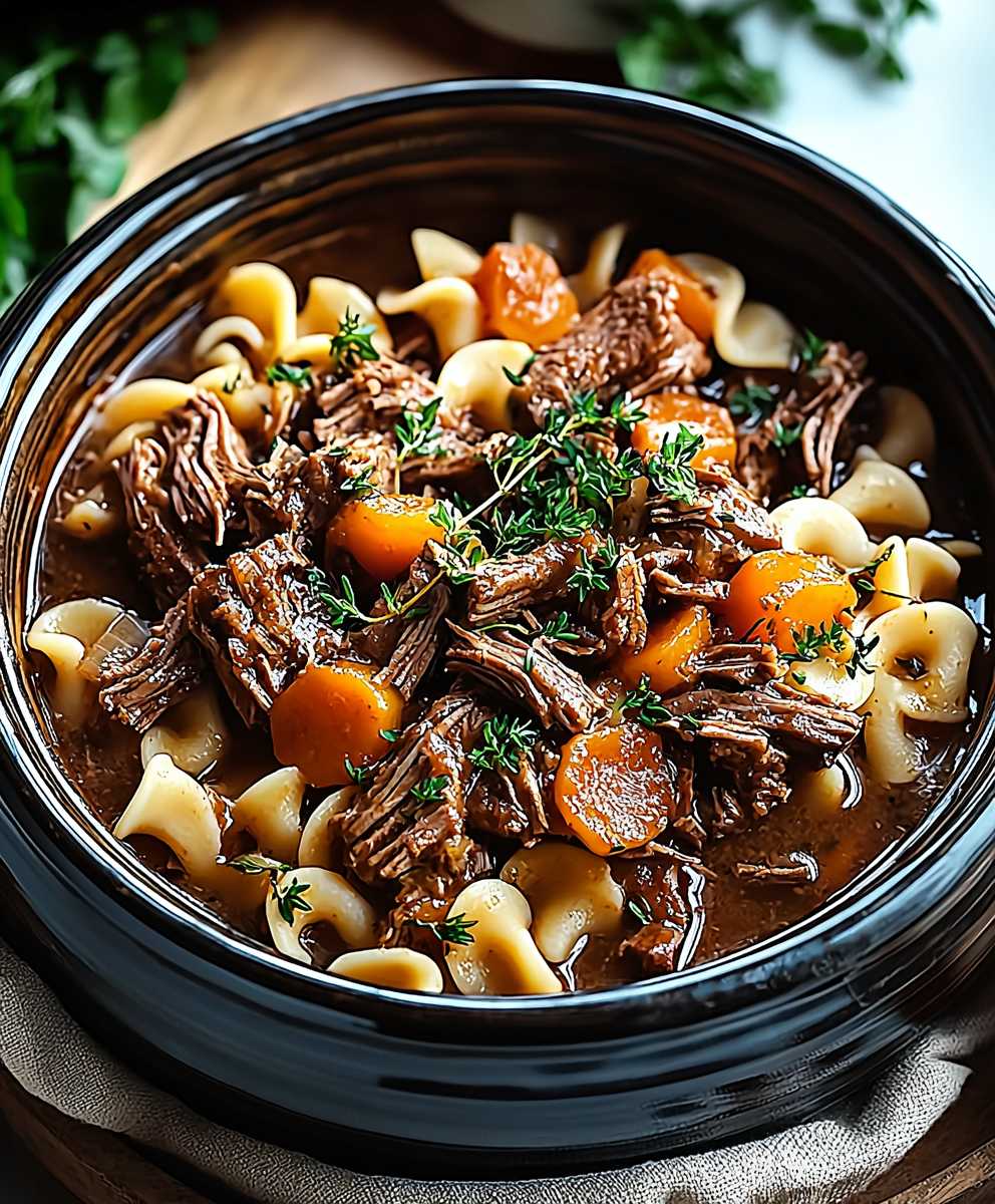 Crockpot beef noodles
