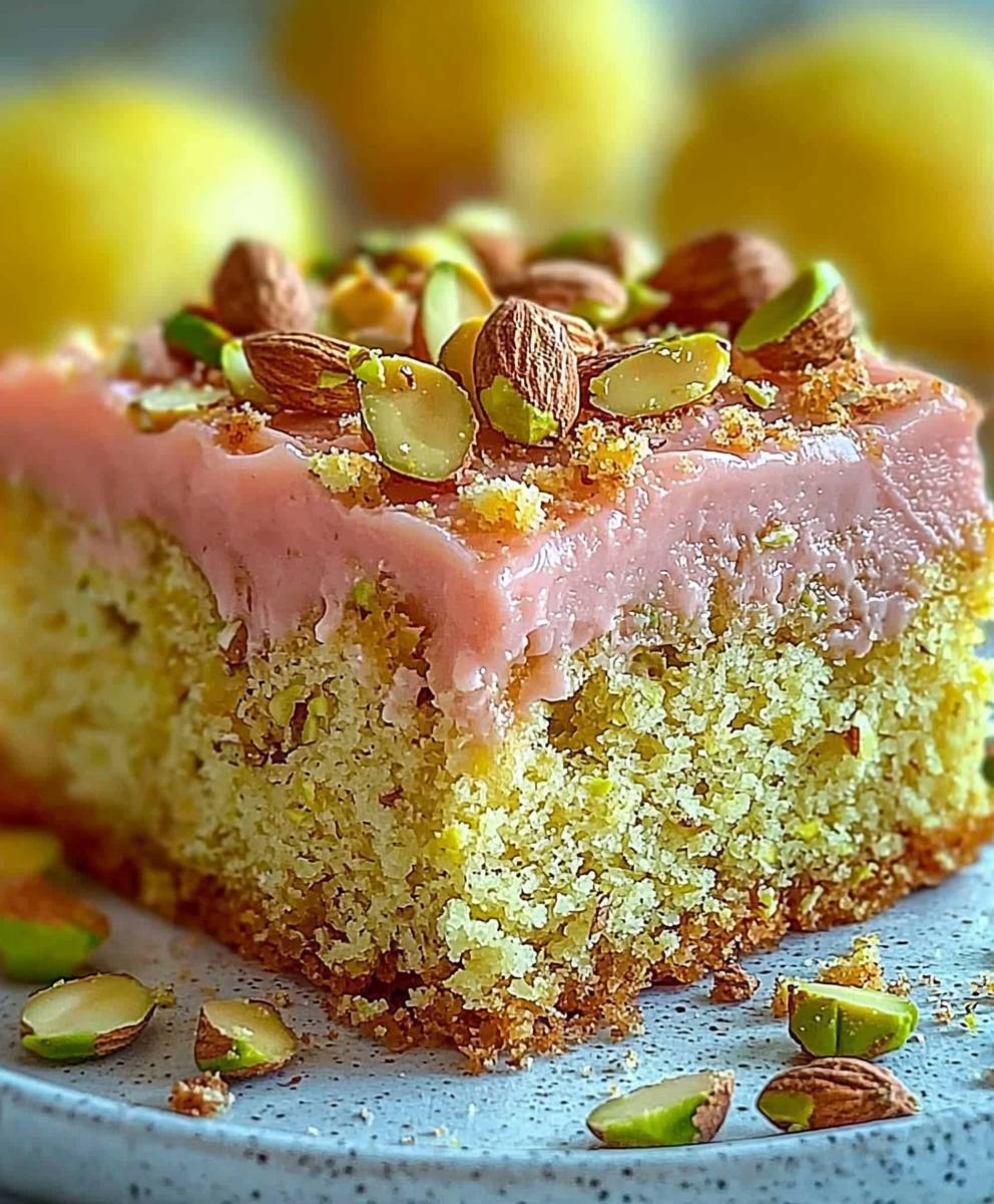 Pistachio lemon almond cake