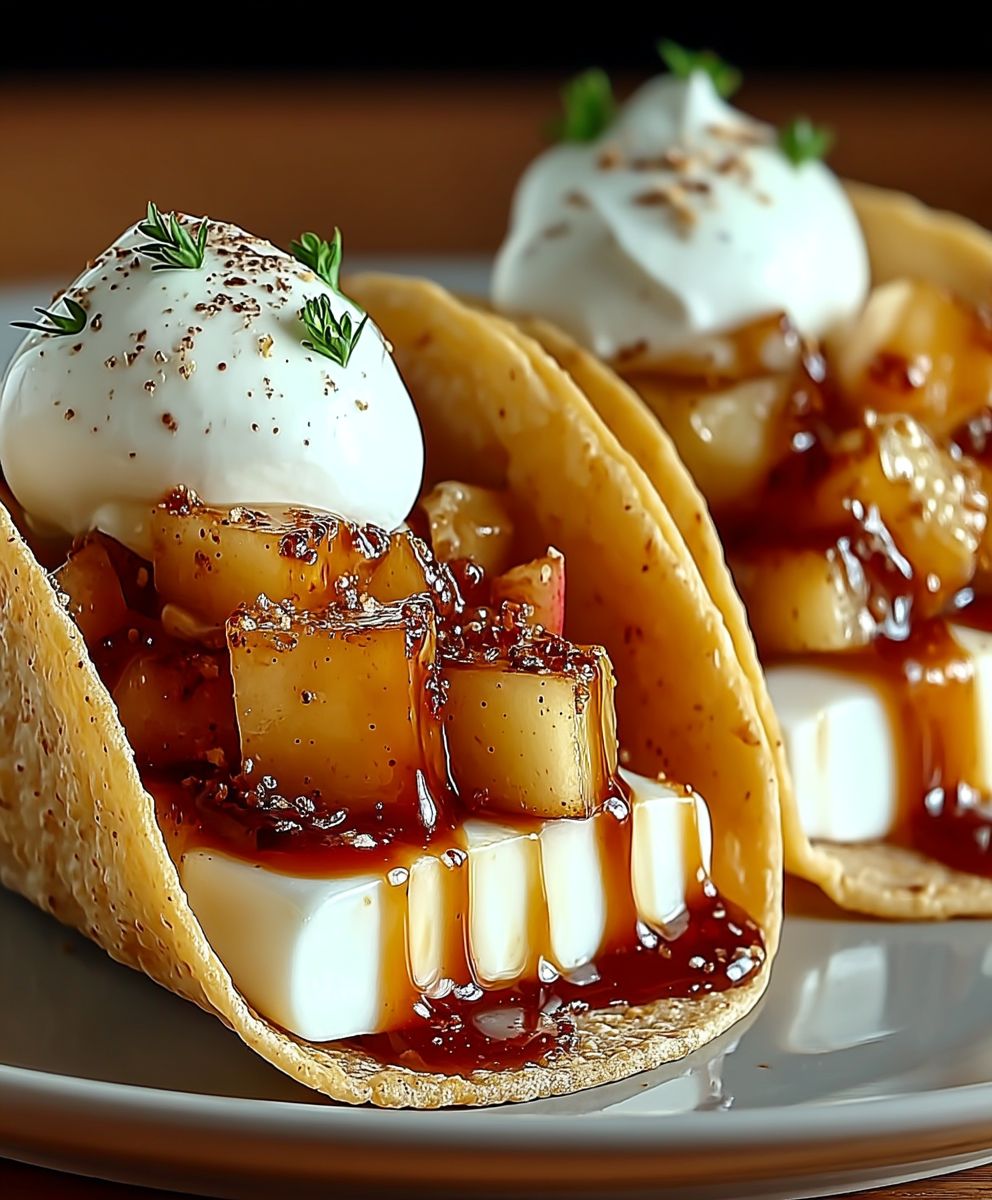 Apple Cheesecake Tacos
