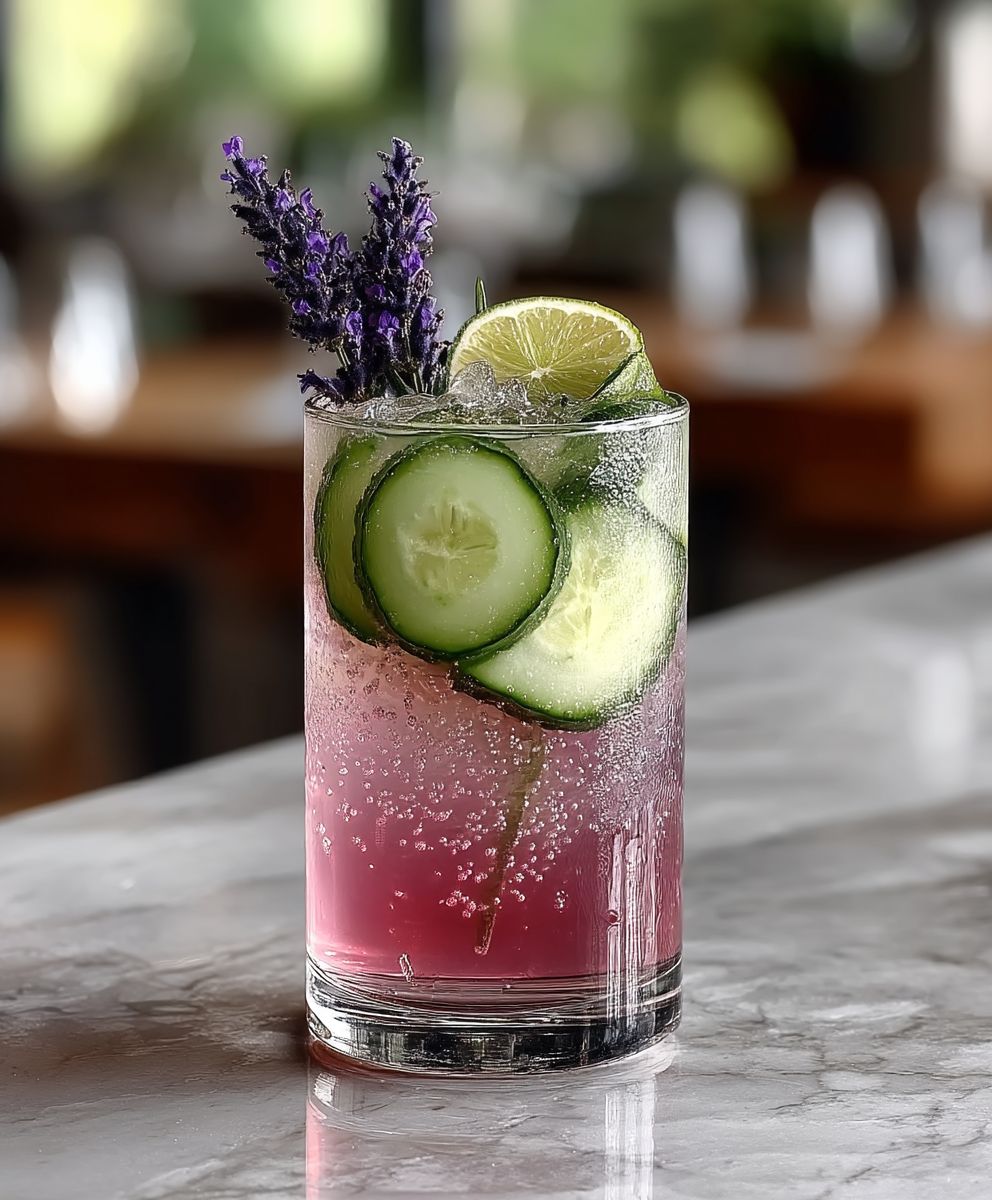 Cucumber lavender mocktail