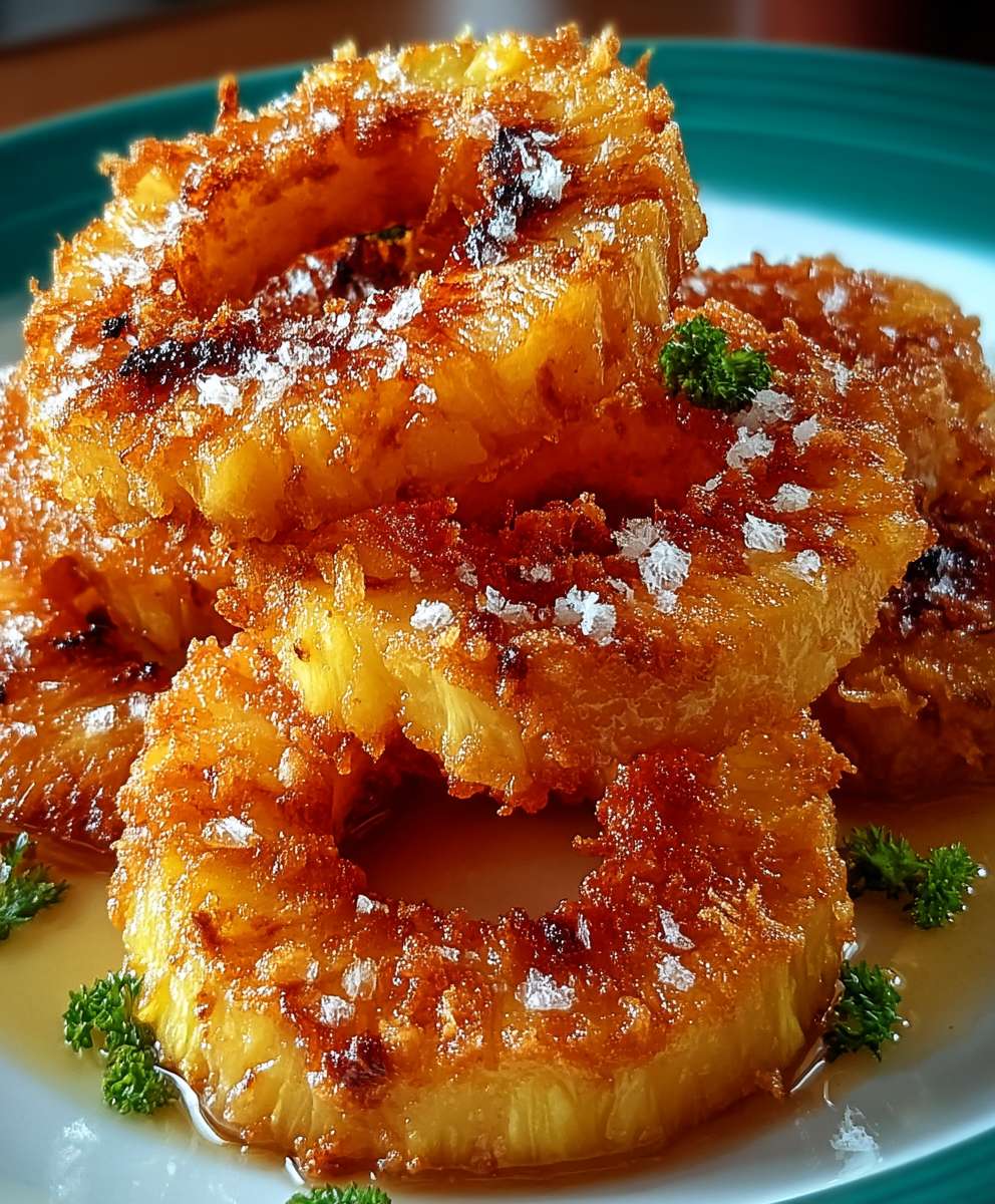 Fried pineapple rings