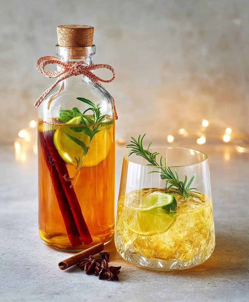 Arranged rum cocktail
