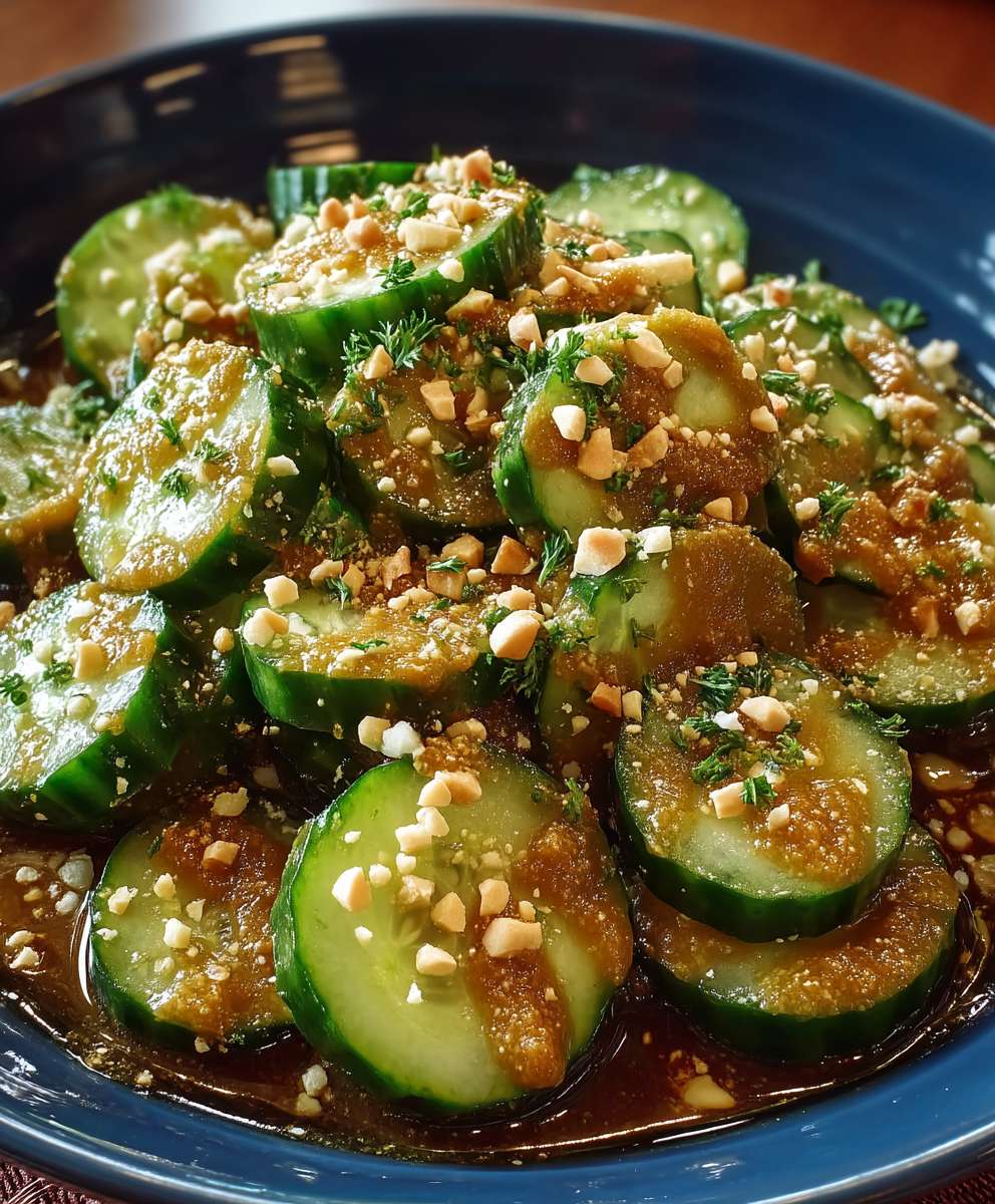 Spicy peanut cucumber salad