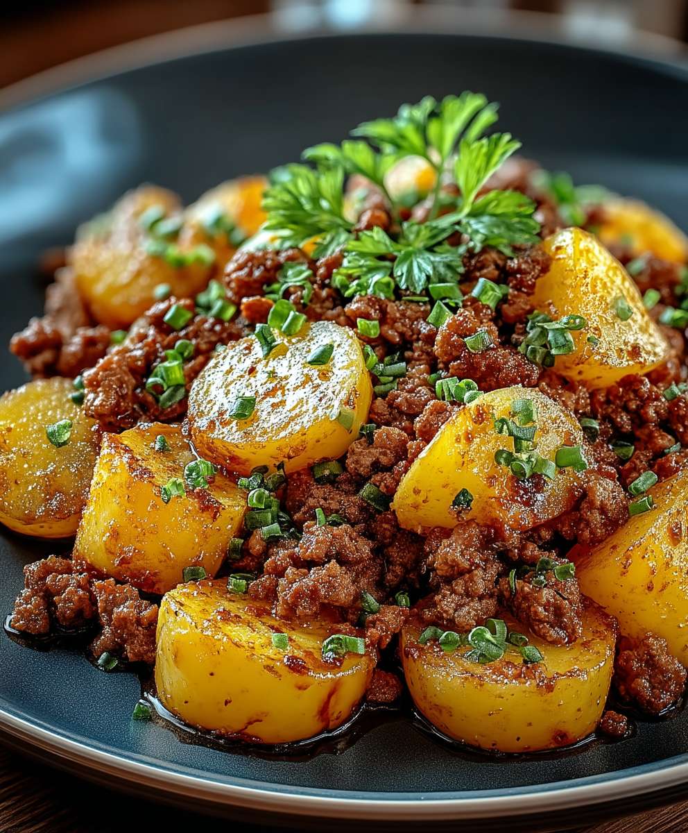 Minced meat and potatoes