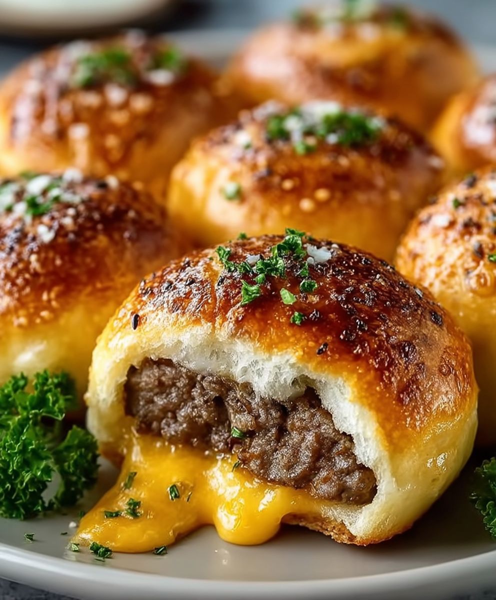 Garlic Parmesan Cheeseburger Bombs