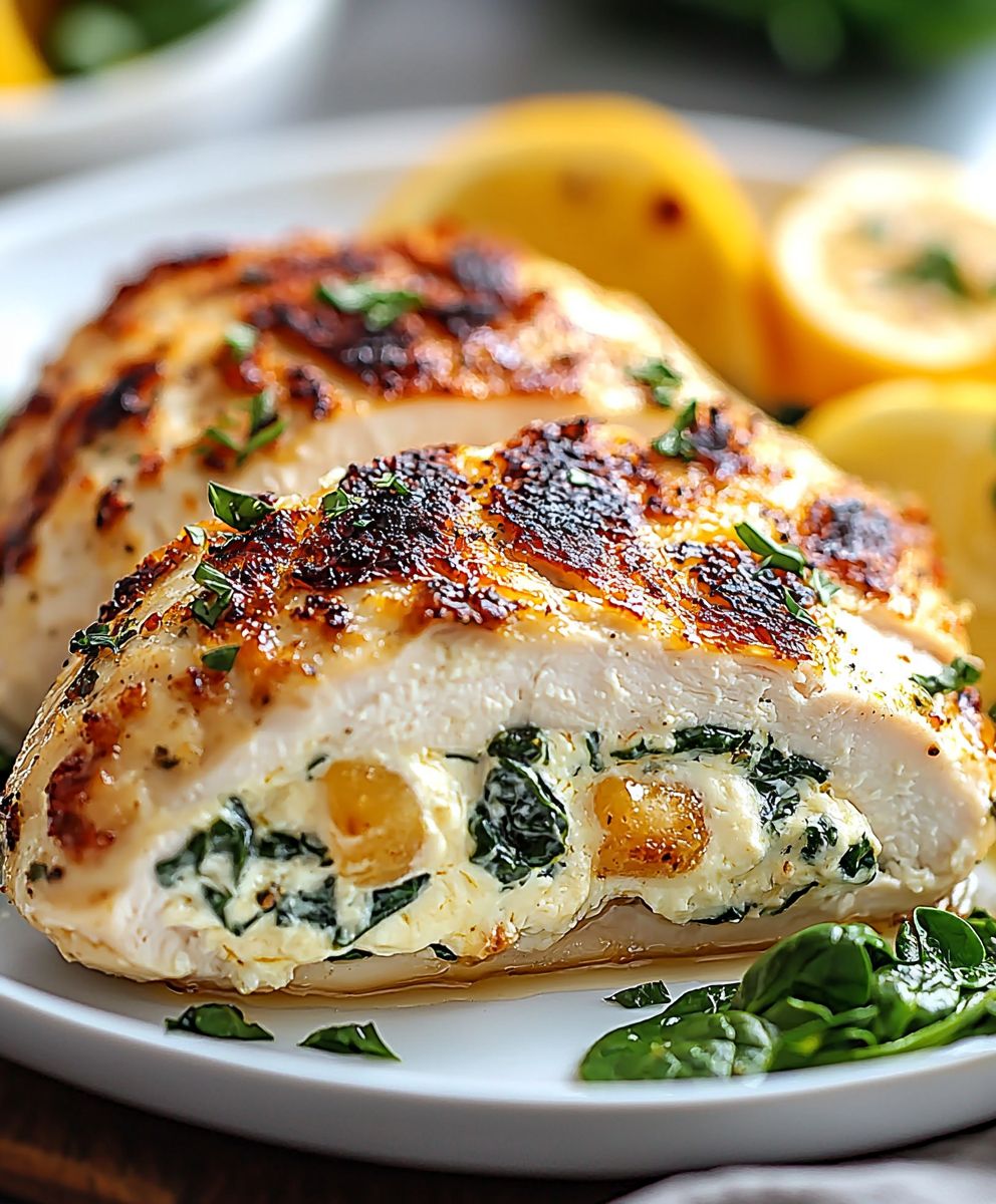 Stuffed chicken breast spinach