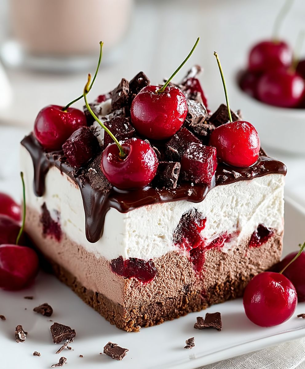 Cherry Chocolate Ice Cream Cake