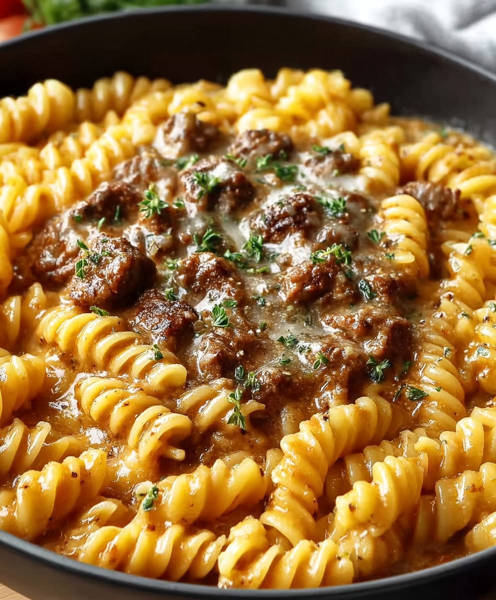 Garlic Parmesan Beef Rotini