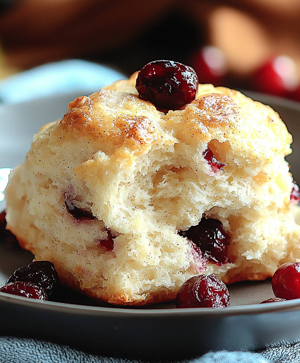 Cranberry Cinnamon Skillet Biscuits