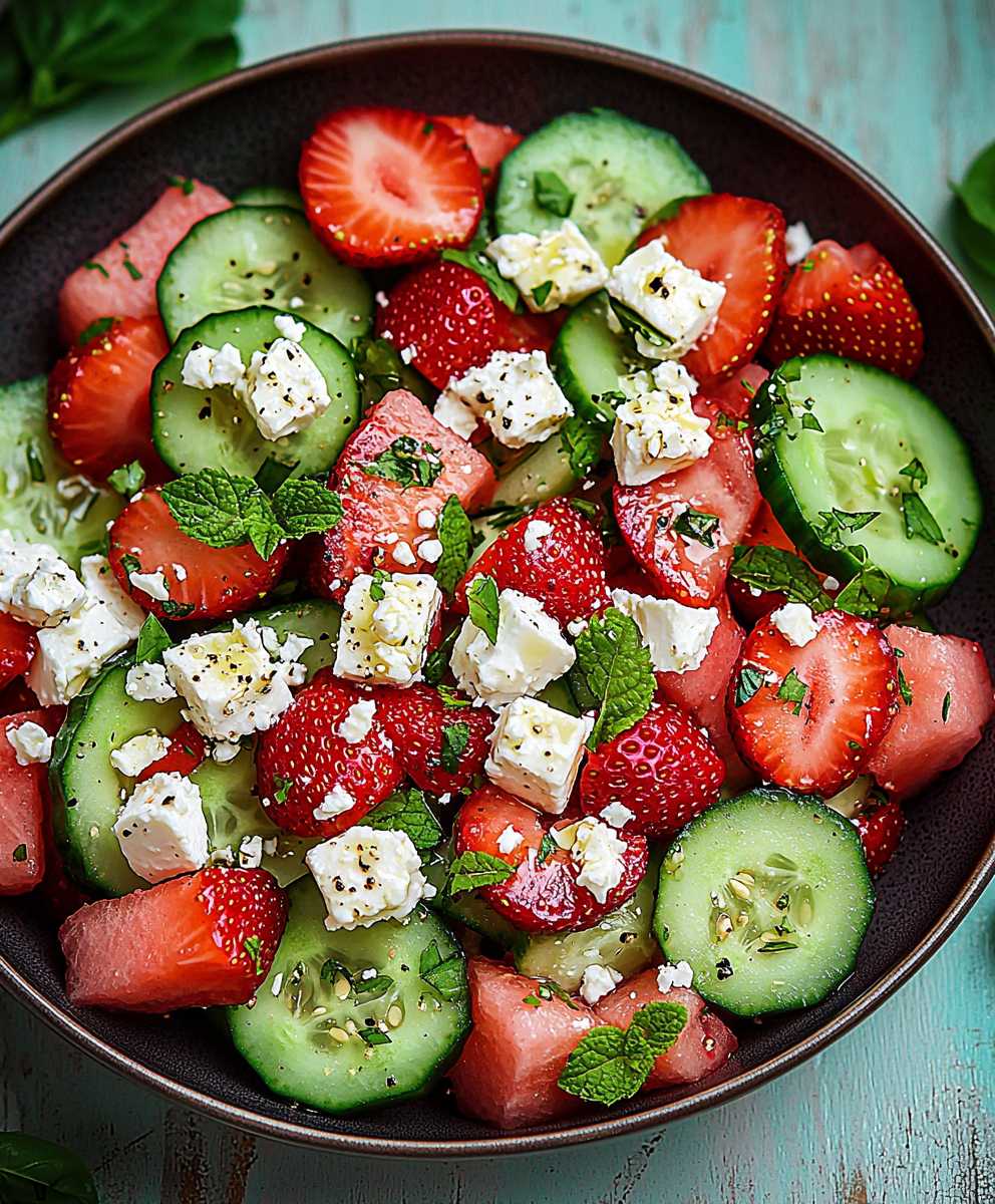Watermelon cucumber salad