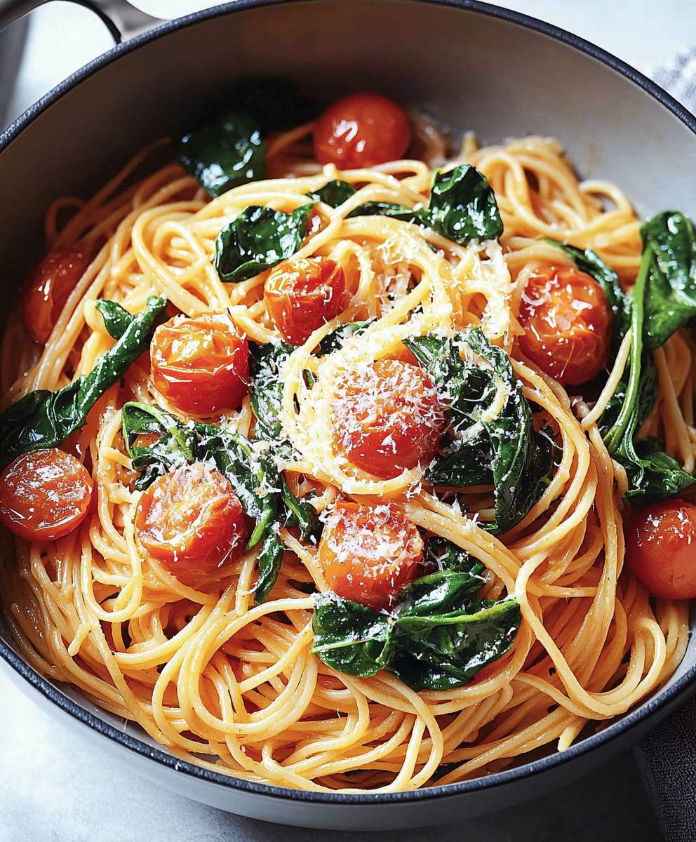 Tomato spinach pasta