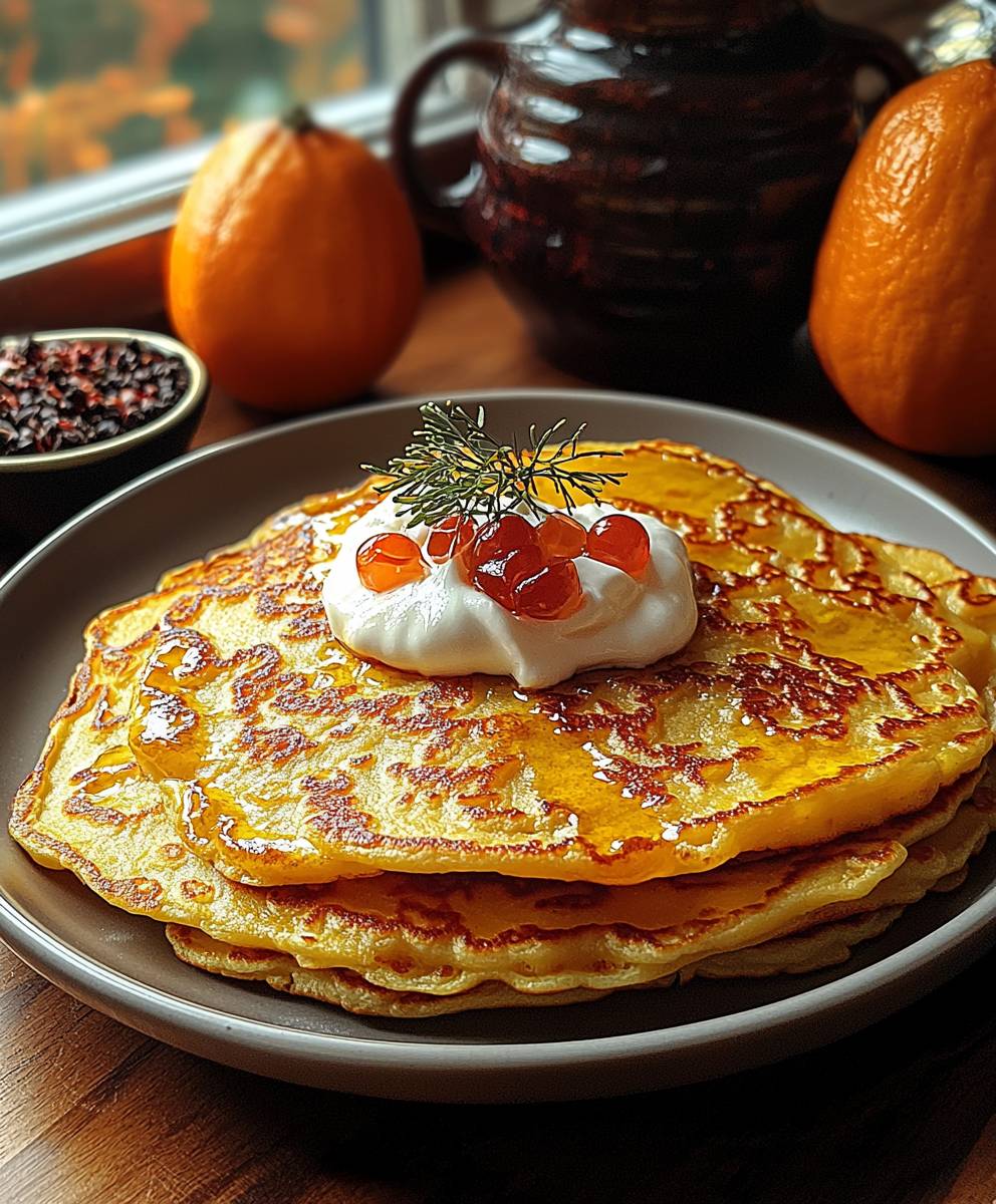 Pumpkin oat crepes