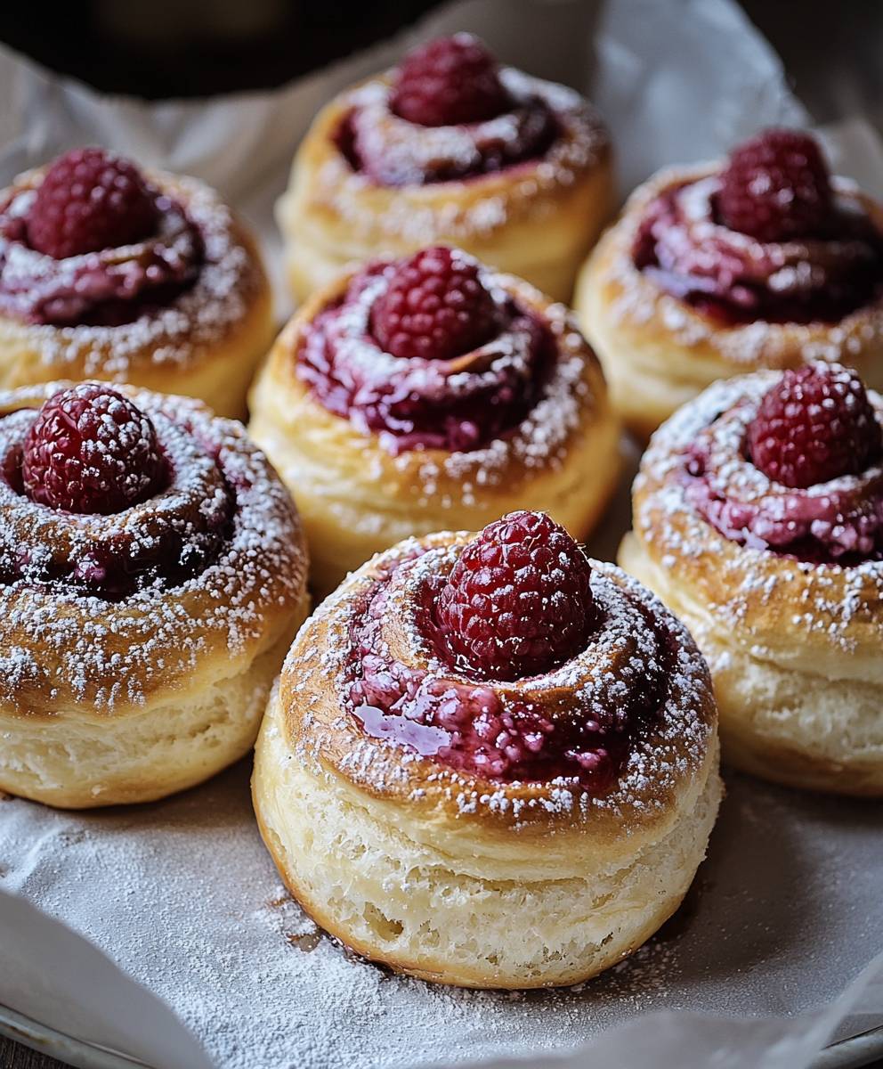 Raspberry Custard Buns
