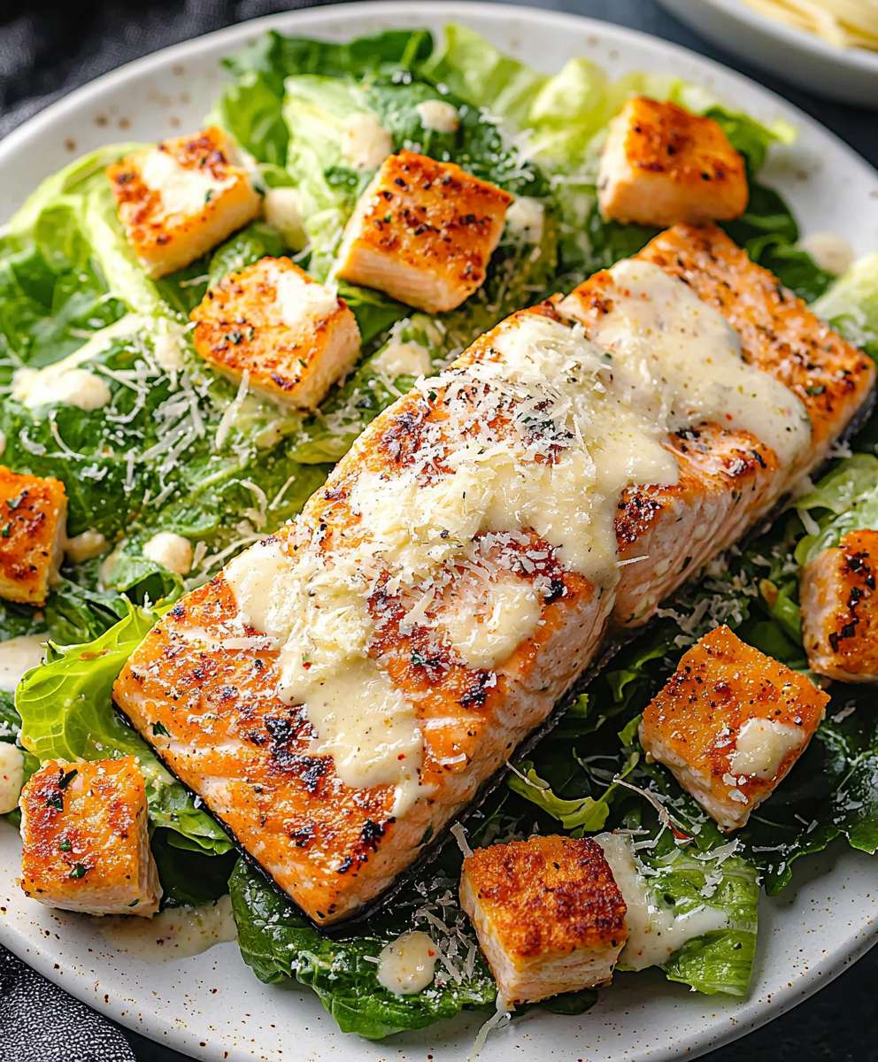 Parmesan Crusted Salmon Salad