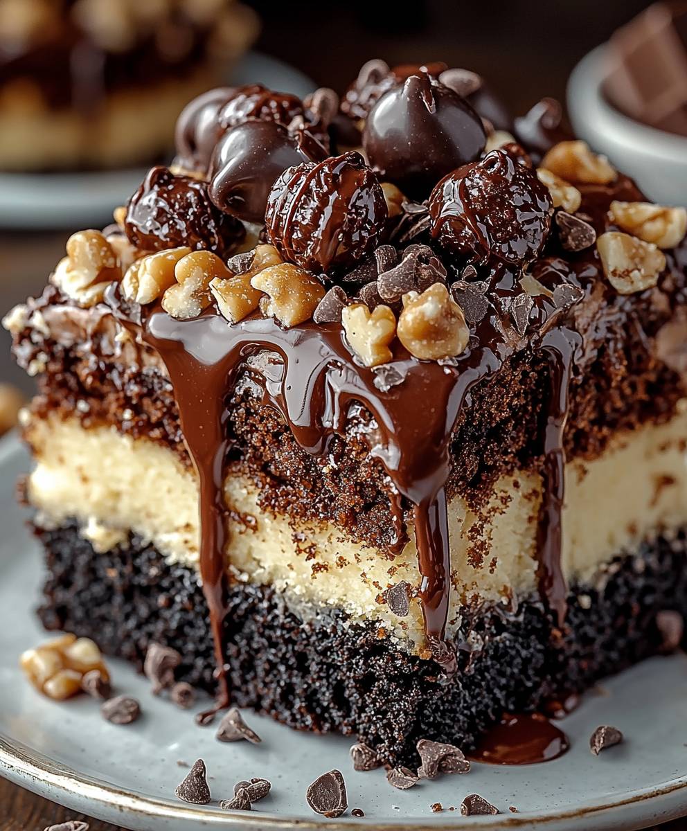 German Chocolate Poke Cake
