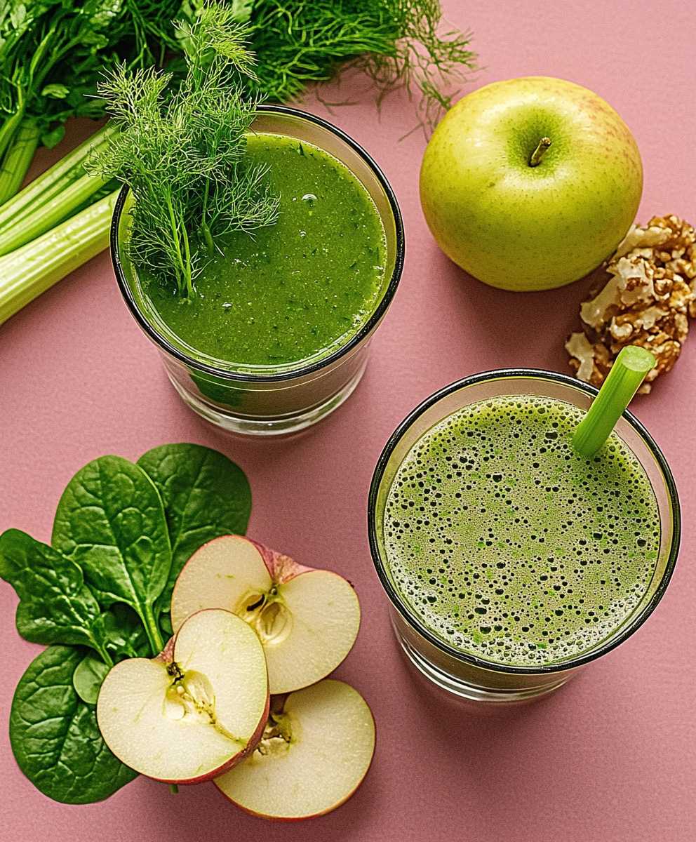 Detox juice celery fennel spinach