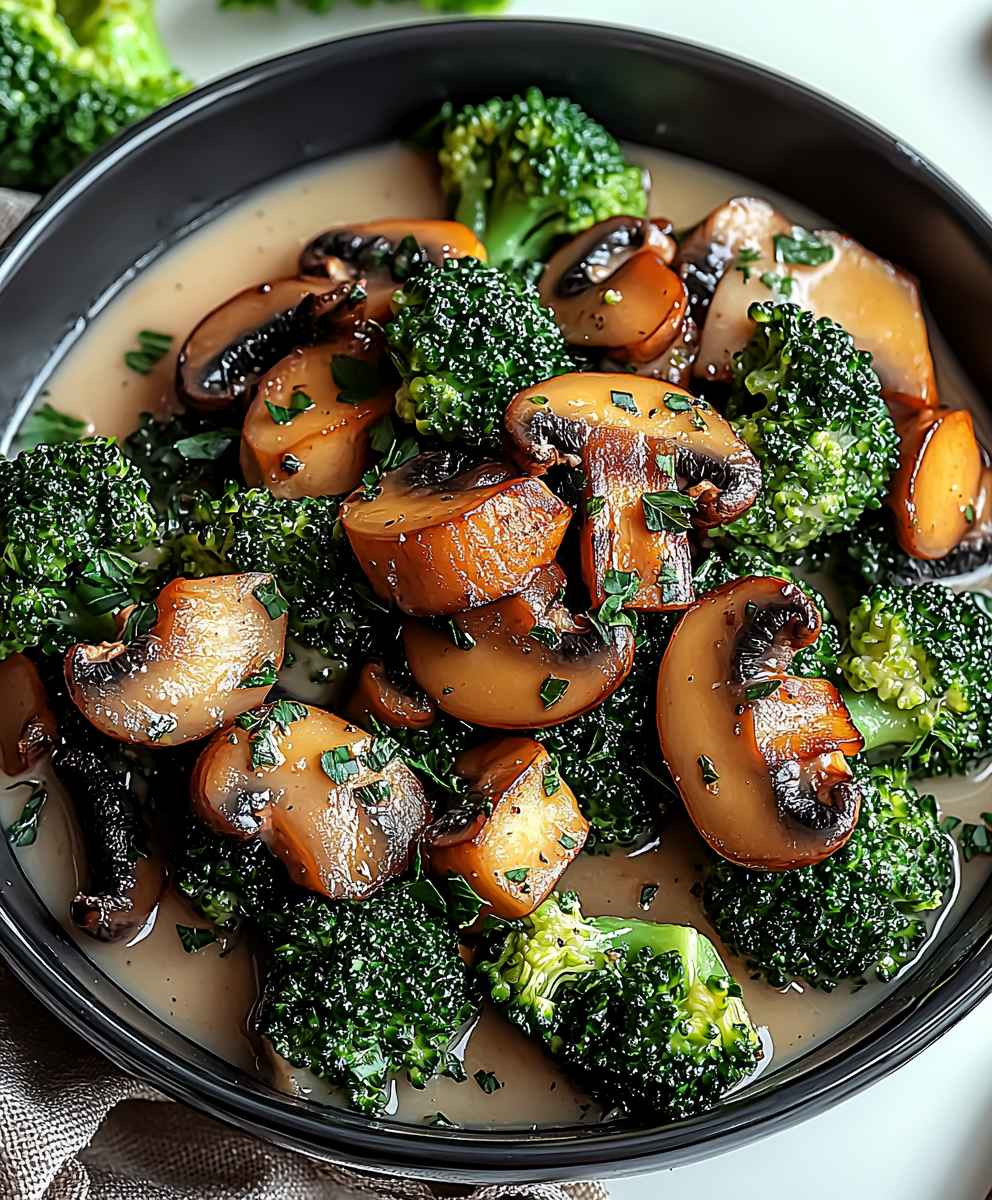 Sauteed Mushrooms Broccoli